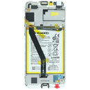 Pantalla LCD original Huawei Y6 2018 (ATU-L21) con marco blanco para reparación de display roto.