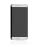 Pantalla OLED con marco para Samsung Galaxy S7 Edge G935 plateado, ideal para reparación de pantalla rota.