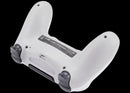 Control alámbrico blanco DoubleShock 4 para PlayStation 4, con cable USB, botones y joysticks negros.