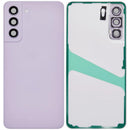 Tapa trasera de repuesto lavanda para Samsung Galaxy S21 FE 5G con lente de cámara.