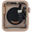 Carcasa trasera de aluminio color oro rosa para Apple Watch Series 3 (42mm) A1861, versión celular.