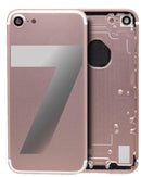Tapa trasera color oro rosa para iPhone 7 (modelos A1660, A1778, A1779, A1780) con piezas pequeñas, sin logo. Ideal para reparación.