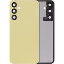 Tapa trasera amarilla "Personality Yellow" para Samsung Galaxy A25 5G (A256) con lente de cámara, repuesto sin logo.