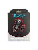 1HORA Cargador de carro NEGRO con cable micro usb v8