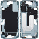 Tapa superior Aftermarket Plus Teal para iPhone 16 (versión US) con botones laterales de encendido y volumen.