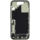 Chasis medio iPhone 17 (A3280/A3281) Sage usado, con puerto de carga USB-C y pequeñas piezas.