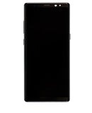 Pantalla OLED azul usada con marco para Samsung Galaxy Note 8, ideal para reparación de display roto.