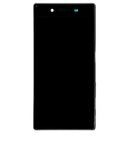 Pantalla completa LCD y táctil negra para Sony Xperia Z5 (E6653) con marco, lista para reparación.