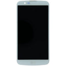 Pantalla LG K10 original blanca con marco, repuesto para reparación de display LCD K410, K420, K430.