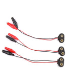 Pack de 3 cables de batería 9V con pinzas cocodrilo para reparación de iPhone 16 Series.