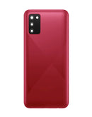 Tapa trasera Samsung Galaxy A02S con lente de cámara y adhesivo en Quetzaltenango.