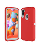 Funda heavy duty Samsung Galaxy A11 (Rojo y Blanco)