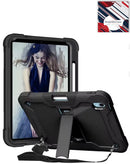 Funda TriShield negra para iPad 10.9" con soporte integrado, protección robusta para tablet.