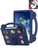 Funda protectora azul marino antichoque para iPad Pro 12.9" con asa, compatible con modelos Air y Pro (2024/2025).