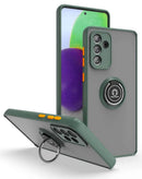 Funda verde oscuro para Samsung Galaxy A13 5G, PC duro y TPU suave, con borde colorido y soporte I-ring.
