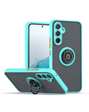 Funda Galaxy A15 PC dura y TPU suave con borde colorido y soporte para I-ring - BLUE