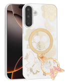 Funda de lujo blanca con diseño de mariposa para Galaxy. Protege tu teléfono con estilo.