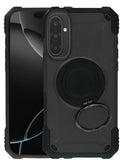 Funda Hybrid Tuff negra para Samsung con soporte magnético, protección robusta y anilla giratoria.