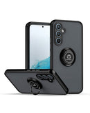 Case Galaxy A34 5G Hard PC trasero / Soft TPU con borde colorido y soporte I-ring BLACK
