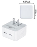 Adaptador de corriente compacto con doble puerto USB-C (Blanco) (35W)