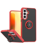 Funda Samsung Galaxy A57 rigida PC trasera / suave TPU con borde colorido y portador I-ring - RED