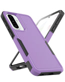Funda morada SlowBack Layers Shockproof para Samsung Galaxy A57, protección robusta y elegante.