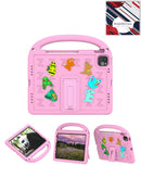 Estuche rosa SlowBack anticaída para iPad Air 4, 5 o 6 con asa y charms decorativos.