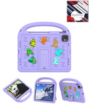 Funda morada antichoque para iPad Air 4, 5 o 6 con charms decorativos, protección y estilo.