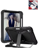 Funda negra TriShield con soporte para iPad Air 4/5 y Pro 11, ofreciendo protección robusta.