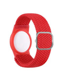 Banda de nylon rojo ajustable para Airtag, resistente y cómoda, ideal para asegurar tu localizador.