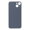 Tapa trasera negra OEM para iPhone 13 6.1" con orificio grande, sin logo, y adhesivo.