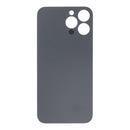 Tapa trasera negra para iPhone 13 Pro Max 6.7" con adhesivo, agujero grande sin logo OEM.