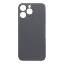 Tapa trasera negra OEM para iPhone 14 Pro Max, con agujero grande y adhesivo, sin logo, repuesto.