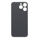 Tapa trasera negra OEM para iPhone 14 Pro Max, con agujero grande y adhesivo, sin logo, repuesto.