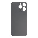 Tapa trasera morada para iPhone 14 Pro Max con adhesivo, orificio grande, sin logo, repuesto OEM.