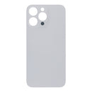 Tapa trasera blanca OEM para iPhone 14 Pro Max, con orificio grande y adhesivo, sin logo.
