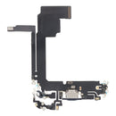 Cable flex de puerto de carga azul HQ para iPhone 15 Pro Max, repuesto para reparación móvil Apple.