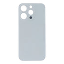 Tapa trasera de titanio blanco para iPhone 15 Pro, con adhesivo, orificio pequeño y sin logo, repuesto OEM.