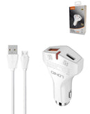 Cargador de auto LDNIO C60P PD QC3.0 dual USB A+C con cable USB A-M de 3ft en Quetzaltenango.
