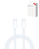 Cable USB-C a USB-C trenzado negro de 6 pies para carga rápida de 240W, ideal para dispositivos modernos.