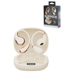 Auriculares inalámbricos estéreo ELEVATE beige, diseño moderno y ergonómico, ideales para música y llamadas.