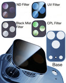 Kit de filtros magnéticos Deep Blue para iPhone 17 Pro: ND, UV, CPL y Black Mist. Accesorios de cámara.