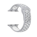 Banda deportiva de silicona perforada iWatch (42/44/45/49mm) en gris y blanco, accesorios reloj.