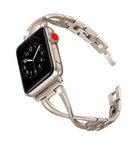 Correa metálica con cristales para iWatch 38/40/41mm en color dorado, ideal para tu reloj en Quetzaltenango.