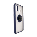 Funda Galaxy A20E trasera de PC rígido y TPU suave con borde colorido y soporte de anillo I-ring.