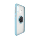 Funda trasera Style 4 para Samsung Galaxy A20E, PC rígido y TPU suave, borde colorido, con soporte I-ring.