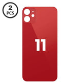 Tapa trasera con mayor orificio para cámara iPhone 11 en color rojo, ideal para reparaciones en quetzaltenango.