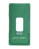 Molde metálico de alineación de precisión para reparación de pantalla del iPhone 17 Pro, color plata.