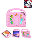 Estuche rosa antigolpes para iPad con asa y charms, compatible con iPad 5, 6, Air 1/2 y Pro 9.7.