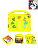Funda protectora amarilla SlowBack con asa y dijes para Apple iPad 5/6, Air 1/2, Pro 9.7, antigolpes.